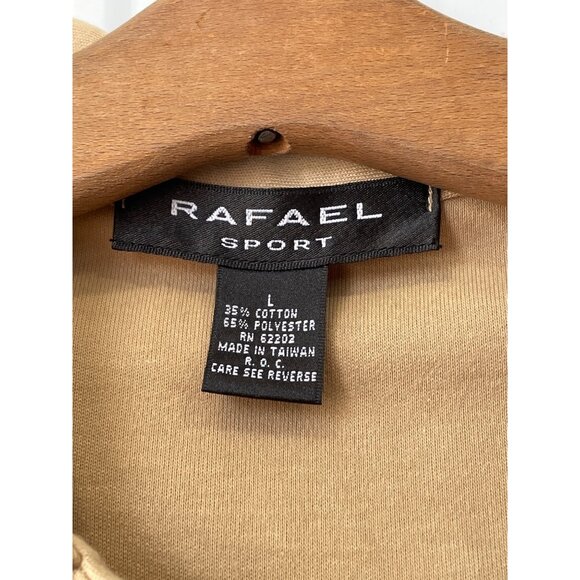 Vintage 90s Rafael Button Front Shirt Size Large Long Sleeve Taupe Tan NEW - Picture 3 of 8